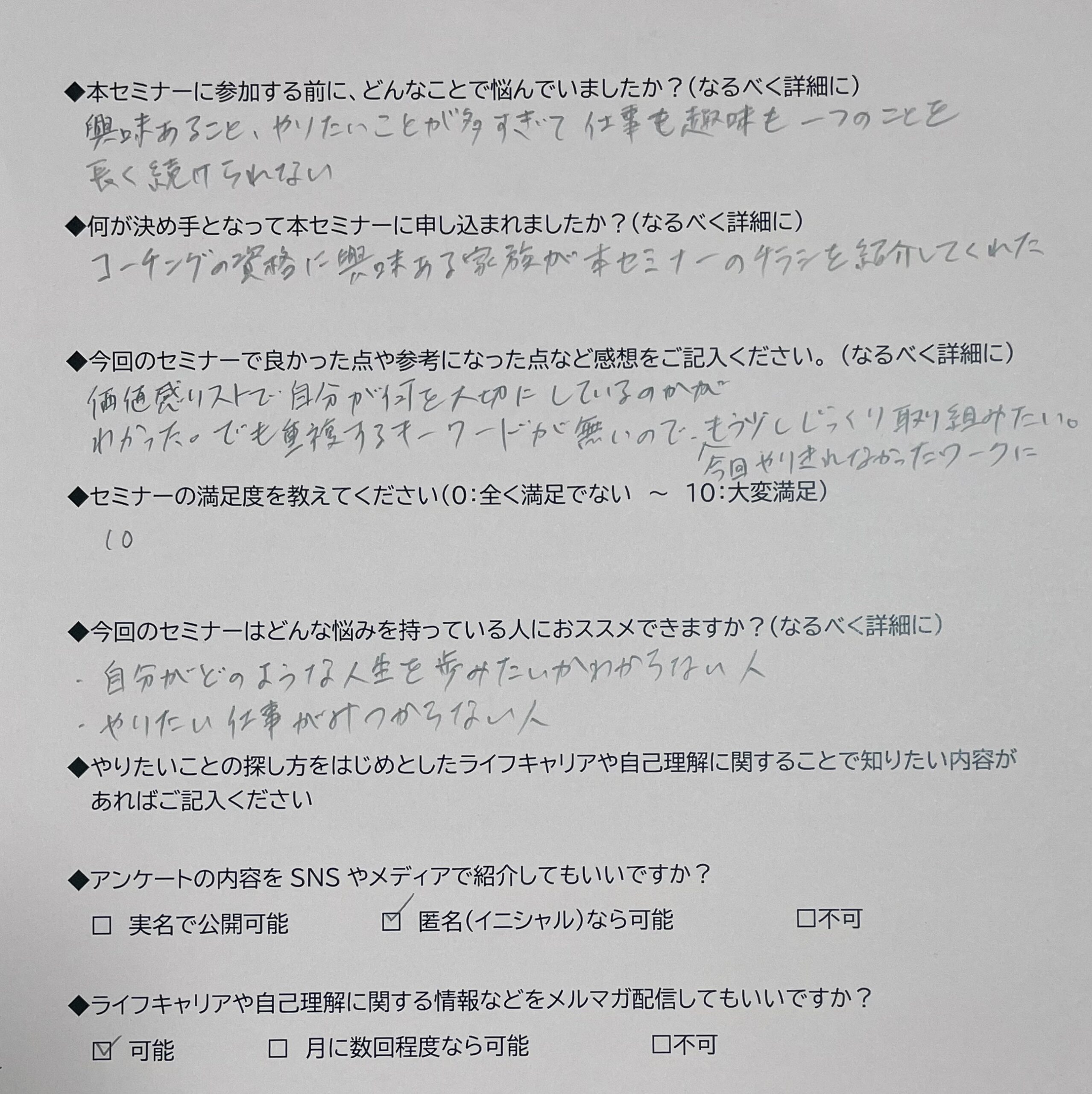 アンケート結果①