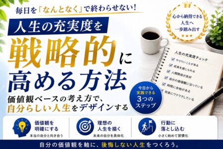 人生の充実度を戦略的に高める方法｜価値観ベースで「やりたいこと」を設計する思考法